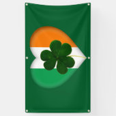 Vlag van Ierland Hart met Shamrock St. Patrick Spandoek (Verticaal)