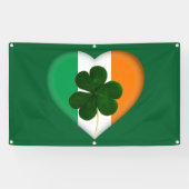 Vlag van Ierland Hart met Shamrock St. Patrick Spandoek (Horizontaal)