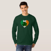 Vlag van Ierland Hart met Shamrock St. Patrick T-shirt (Voorkant volledig)
