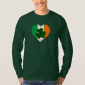 Vlag van Ierland Hart met Shamrock St. Patrick T-shirt (Voorkant)