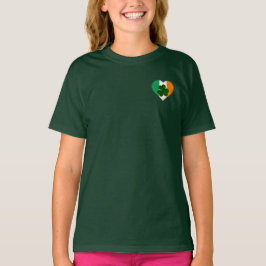 Vlag van Ierland Hart met Shamrock St. Patrick T-shirt