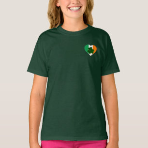 Vlag van Ierland Hart met Shamrock St. Patrick T-shirt