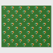 Vlag van Ierland Harten met Shamrocks St. Patrick Cadeaupapier (Vlak)