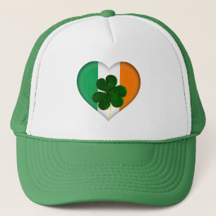 Vlag van Ierland Heart Shamrock Clover St. Patrick Trucker Pet