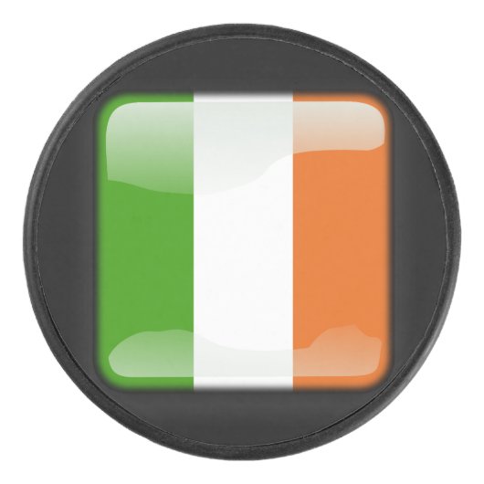 Vlag van Ierland Hockey Puck (Voorkant)