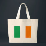Vlag van Ierland Jumbo Canvas tas<br><div class="desc">Het land "Flag of Ireland" met een verticale driekleur van groen, wit en sinaasappel. Klik op "Aanpassen" om naam of initialen toe te voegen, indien gewenst.</div>