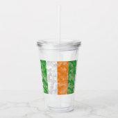 Vlag van Ierland met een shamrockpatroon Acryl Drinkbeker (Voorkant)