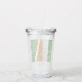 Vlag van Ierland met een shamrockpatroon Acryl Drinkbeker (Achterkant)