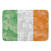 Vlag van Ierland met een shamrockpatroon Badmat (Voorkant)