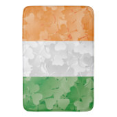 Vlag van Ierland met een shamrockpatroon Badmat (Voorkant Verticaal)