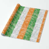 Vlag van Ierland met een shamrockpatroon Cadeaupapier (Uitgerold)