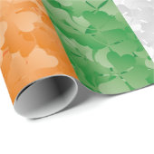 Vlag van Ierland met een shamrockpatroon Cadeaupapier (Rol Hoek)