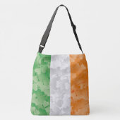 Vlag van Ierland met een shamrockpatroon Crossbody Tas (Achterkant)