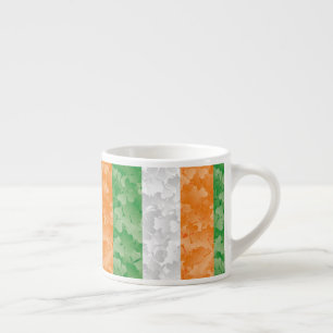 Vlag van Ierland met een shamrockpatroon Espresso Kop