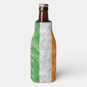 Vlag van Ierland met een shamrockpatroon Flesjeskoeler (Fles Voorkant)