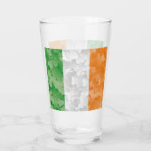 Vlag van Ierland met een shamrockpatroon Glas (Achterkant)