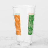 Vlag van Ierland met een shamrockpatroon Glas (Links)