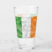 Vlag van Ierland met een shamrockpatroon Glas (Voorkant)