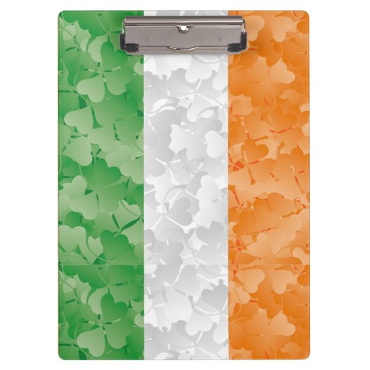 Vlag van Ierland met een shamrockpatroon Klembord (Voorkant)