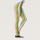 Vlag van Ierland met een shamrockpatroon Leggings (Rechts)