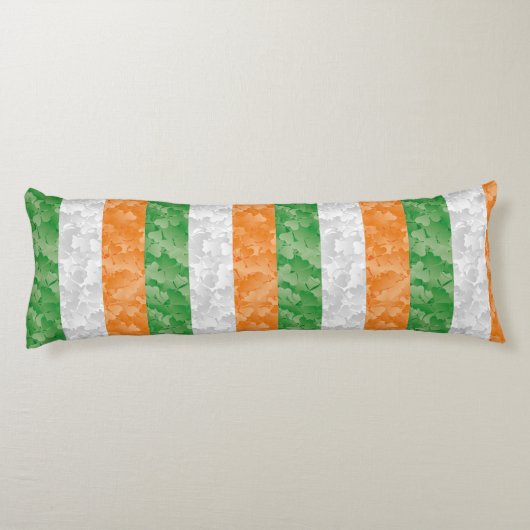 Vlag van Ierland met een shamrockpatroon Lichaamskussen (Achterkant)