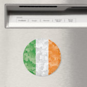 Vlag van Ierland met een shamrockpatroon Magneet (Insitu (Vaatwasser))