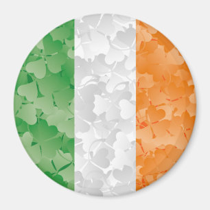 Vlag van Ierland met een shamrockpatroon Magneet