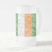 Vlag van Ierland met een shamrockpatroon Matglas Bierpul (Voorkant rechts)