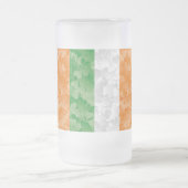 Vlag van Ierland met een shamrockpatroon Matglas Bierpul (Center)