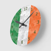 Vlag van Ierland met een shamrockpatroon Ronde Klok (Hoek)