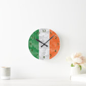 Vlag van Ierland met een shamrockpatroon Ronde Klok (Huis)