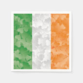 Vlag van Ierland met een shamrockpatroon Servet (Voorkant)