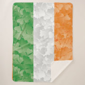 Vlag van Ierland met een shamrockpatroon Sherpa Deken (Voorkant)