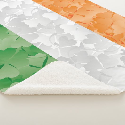 Vlag van Ierland met een shamrockpatroon Sherpa Deken (3/4)
