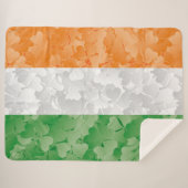 Vlag van Ierland met een shamrockpatroon Sherpa Deken (Voorkant (horizontaal))