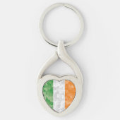 Vlag van Ierland met een shamrockpatroon Sleutelhanger (Voorkant)