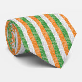 Vlag van Ierland met een shamrockpatroon Stropdas (Opgerold)