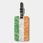 Vlag van Ierland met het shamrockpatroon Luggage T Bagagelabel (Voorkant verticaal)