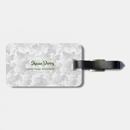 Vlag van Ierland met het shamrockpatroon Luggage T Bagagelabel (Achterkant horizontaal)