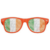 Vlag van Ierland met het shamrockpatroon Retro Sun Retro Zonnebril (Voorkant)