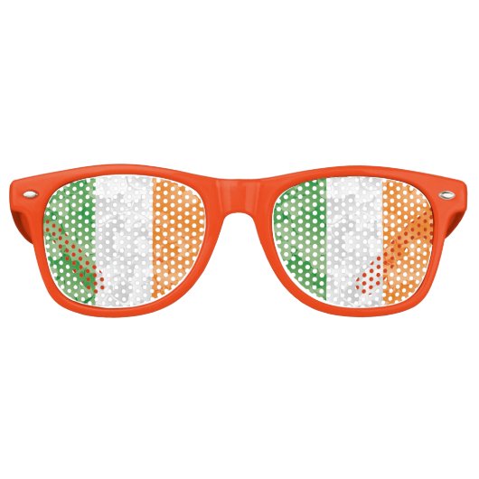 Vlag van Ierland met het shamrockpatroon Retro Sun Retro Zonnebril (Voorkant)