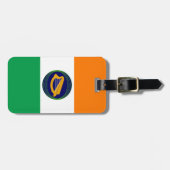 Vlag van Ierland met wapenschild Bagagelabel (Voorkant horizontaal)