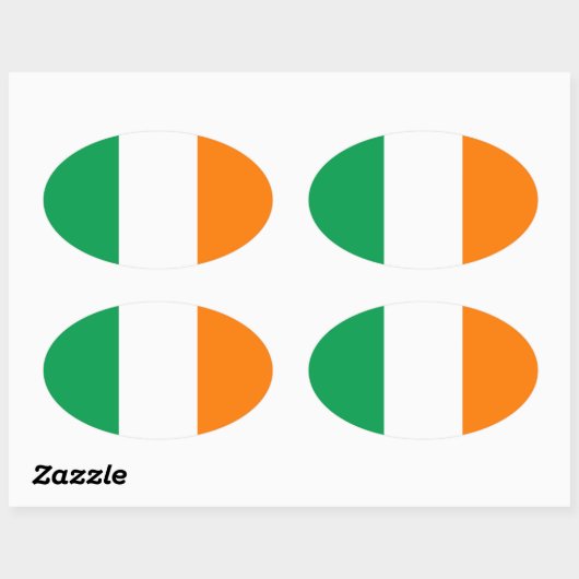 Vlag van Ierland Ovale Sticker (Vel)