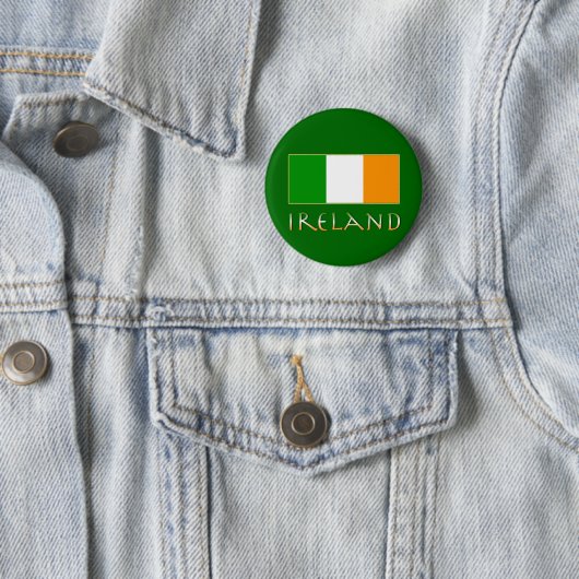 Vlag van Ierland Ronde Button 5,7 Cm (In situ)