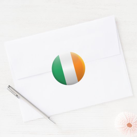 Vlag van Ierland Ronde Sticker (Envelop)