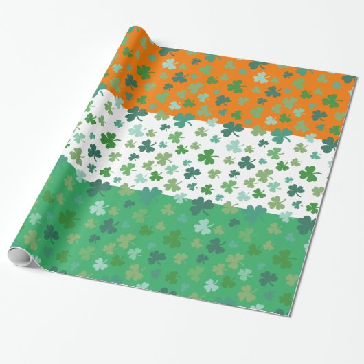 vlag van Ierland Shamrock Muted Cadeaupapier (Uitgerold)