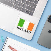 Vlag van Ierland Sticker (Laptop met iPhone)