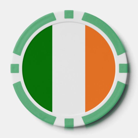 Vlag van Ierland Totaal Poker Chips (Voorkant)