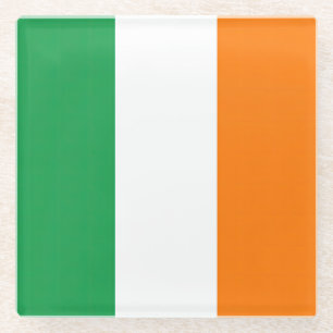 Vlag van Ierland Tricolore Glazen Onderzetter