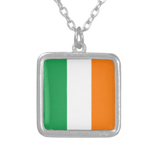 Vlag van Ierland Tricolore Zilver Vergulden Ketting